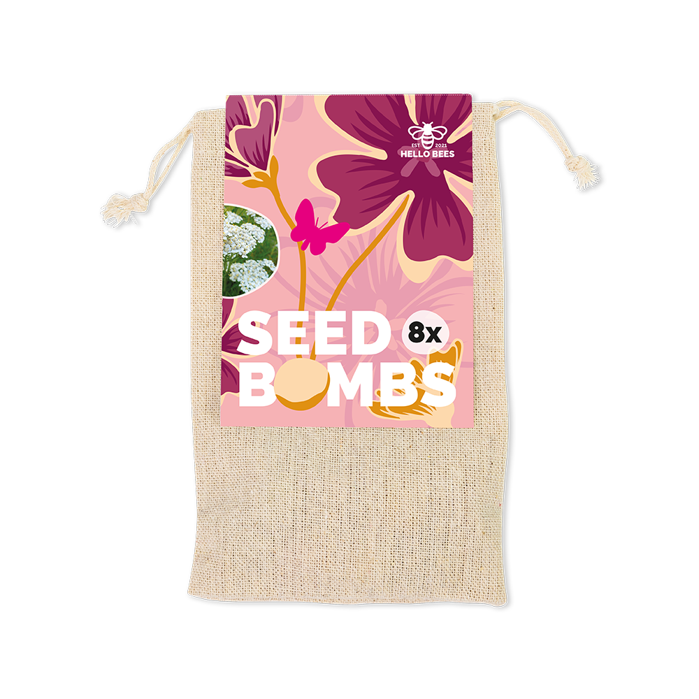 Cotton Bag with 8 Seed Bombs - Butterfly Paradise