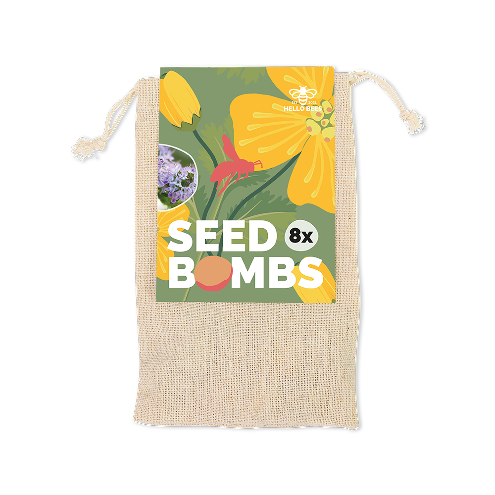 Cotton Bag with 8 Seed Bombs - Wild Herbs